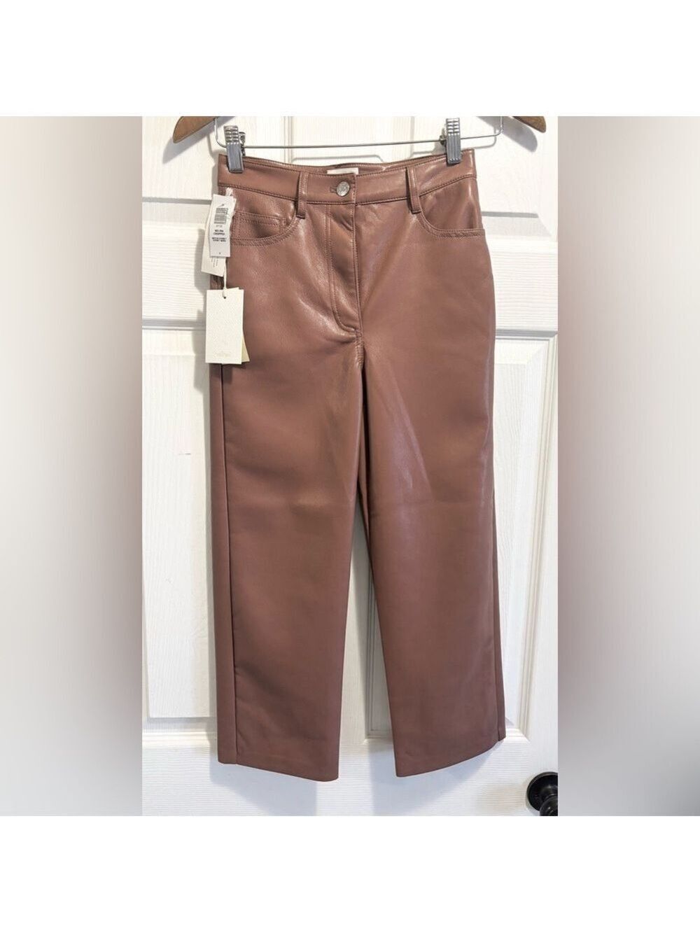 NWT Aritzia Wilfred The Melina Pant Cropped Vegan Faux Leather Pants Size 0 NEW